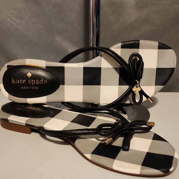 kate spade Shoes - Kate Spade Black and White Check Sandals